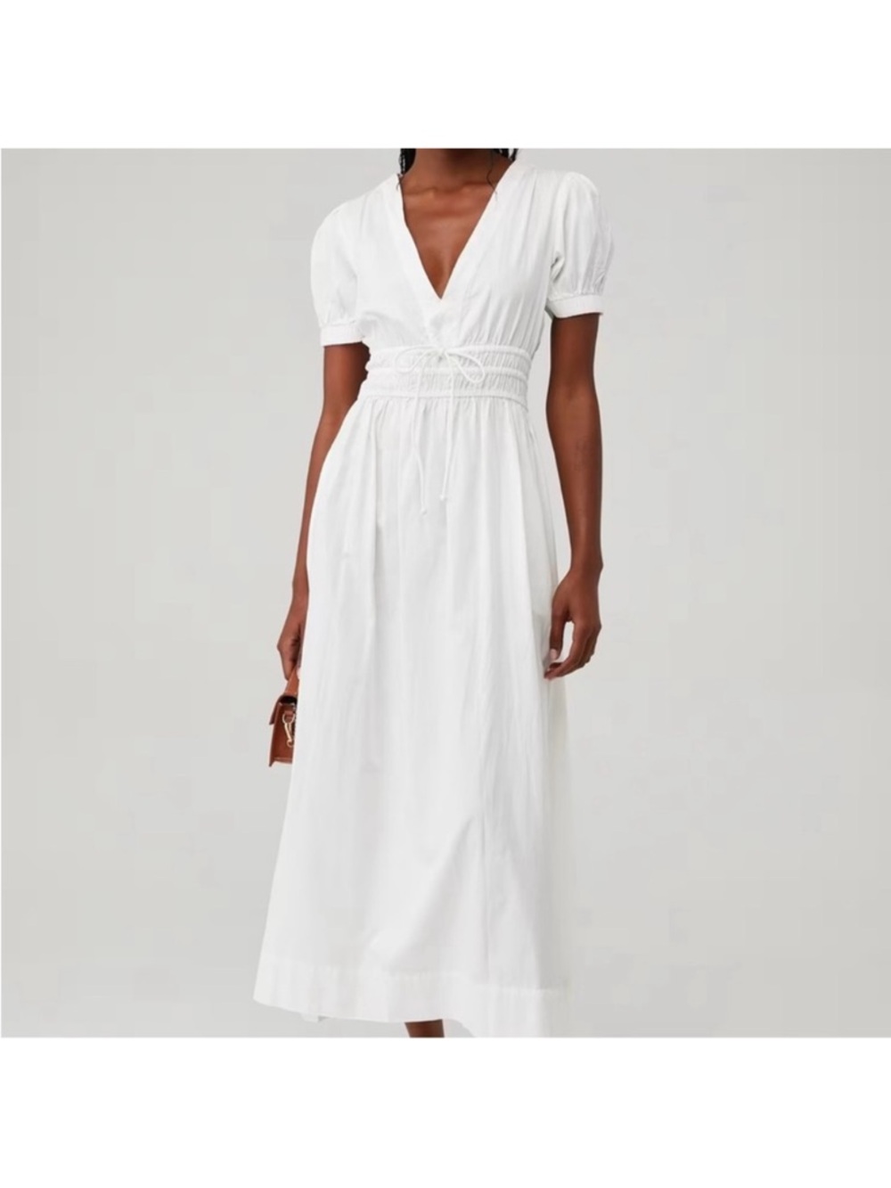LoveShackFancy Sabela White Midi Dress